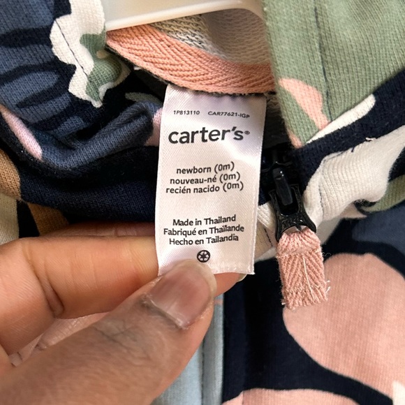 NWT Carter’s Floral Hooded Jumpsuit - Picture 2 of 3